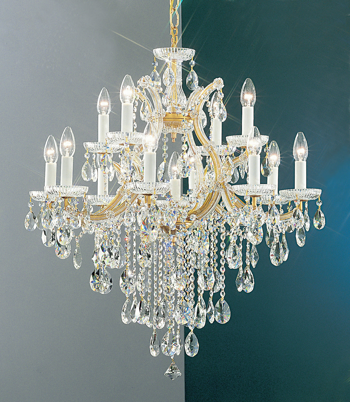 Classic Lighting 8124 OWG SC Maria Theresa Traditional Crystal Chandelier in Olde World Gold (Imported from Italy)