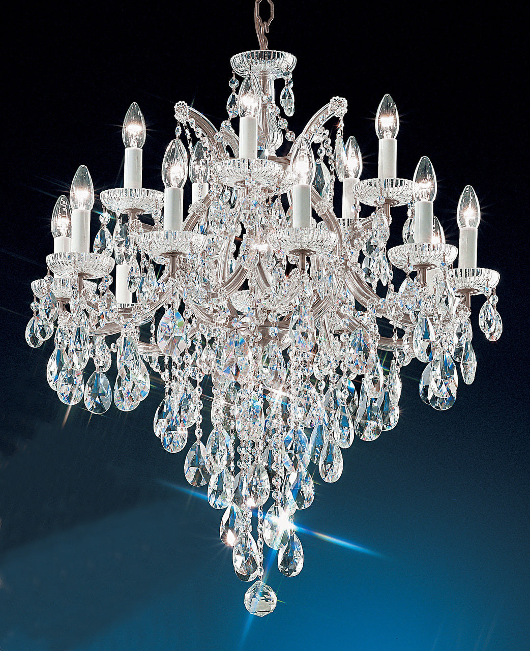 Classic Lighting 8126 CH C Maria Theresa Traditional Crystal Chandelier in Chrome (Imported from Italy)