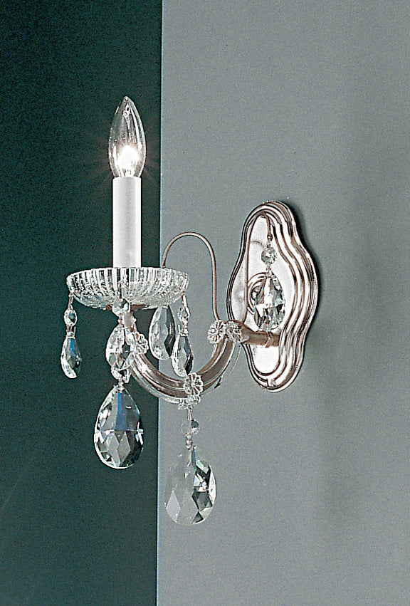 Classic Lighting 8127 CH SC Maria Theresa Traditional Crystal Wall Sconce in Chrome (Imported from Italy)