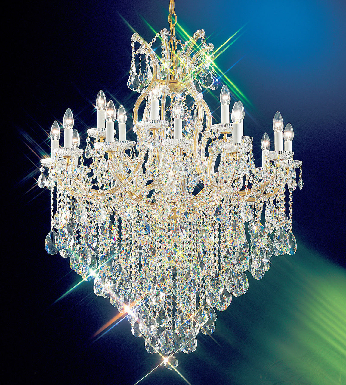 Classic Lighting 8128 OWG SC Maria Theresa Traditional Crystal Chandelier in Olde World Gold (Imported from Italy)