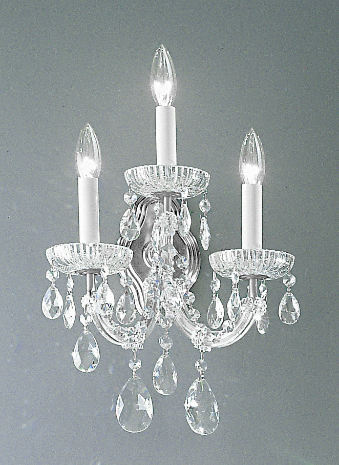 Classic Lighting 8129 CH C Maria Theresa Traditional Crystal Wall Sconce in Chrome (Imported from Italy)