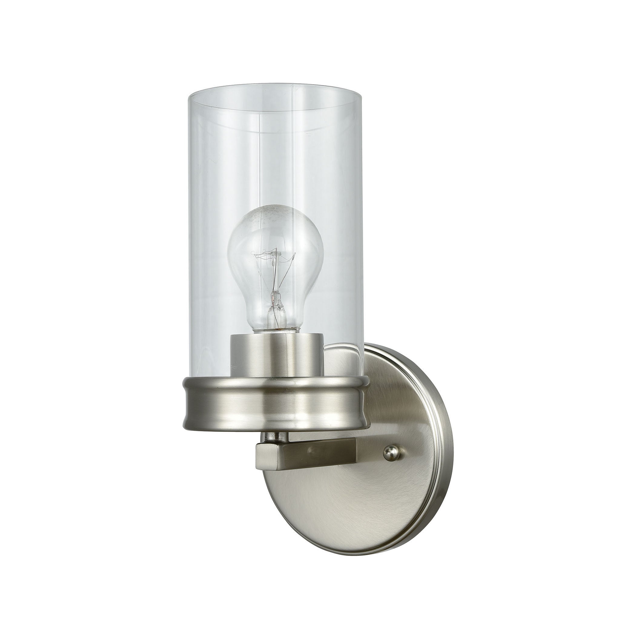 ELK Lighting 81300/1 Leland 1-Light Vanity Lamp in Satin Nickel with Clear Blown Glass