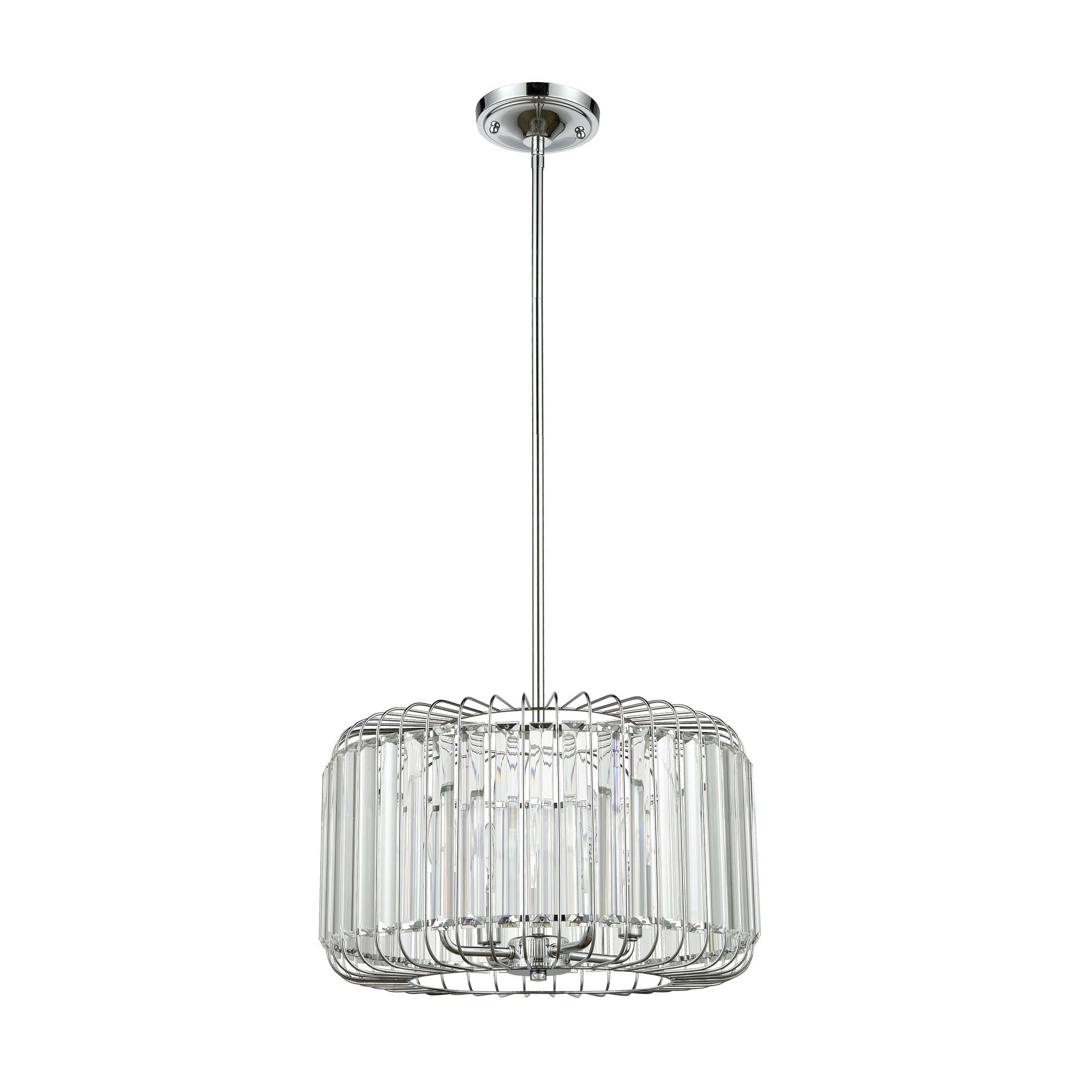 ELK Lighting 81324/4 Beaumont 4-Light Chandelier in Polished Chrome with Clear Crystal