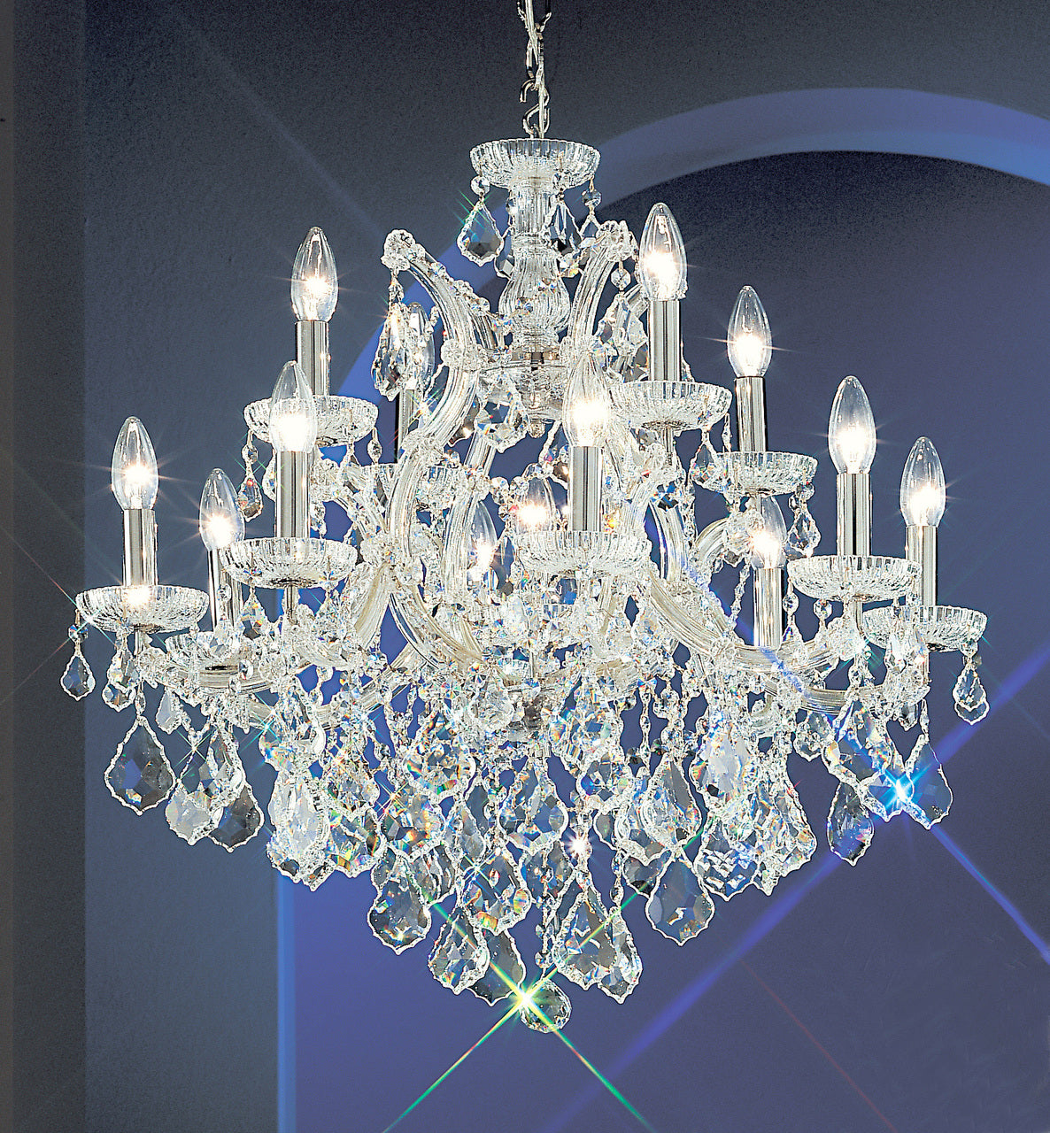 Classic Lighting 8133 CH C Maria Theresa Traditional Crystal Chandelier in Chrome (Imported from Italy)