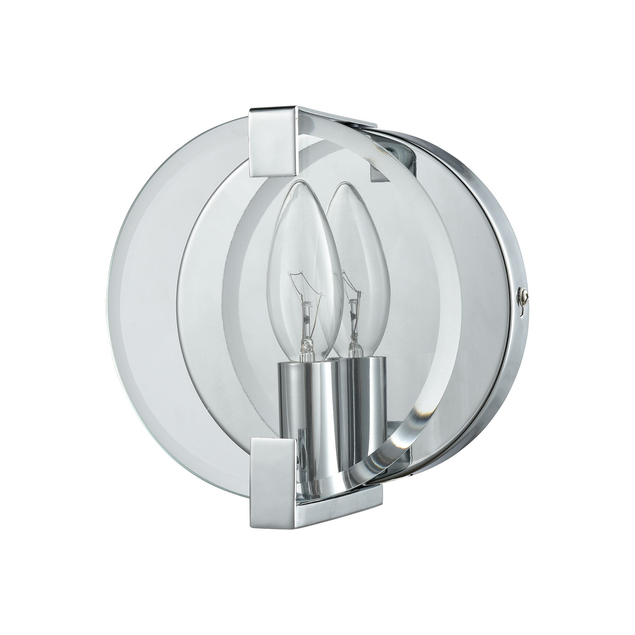 ELK Lighting 81340/1 Clasped Glass 1-Light Vanity Sconce in Polished Chrome with Clear Beveled Glass
