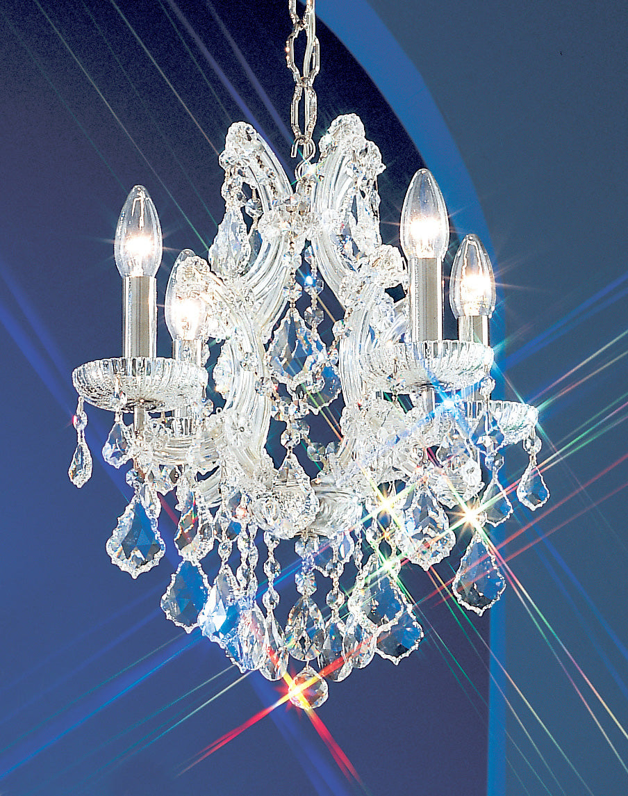 Classic Lighting 8134 CH S Maria Theresa Traditional Crystal Mini Chandelier in Chrome (Imported from Italy)