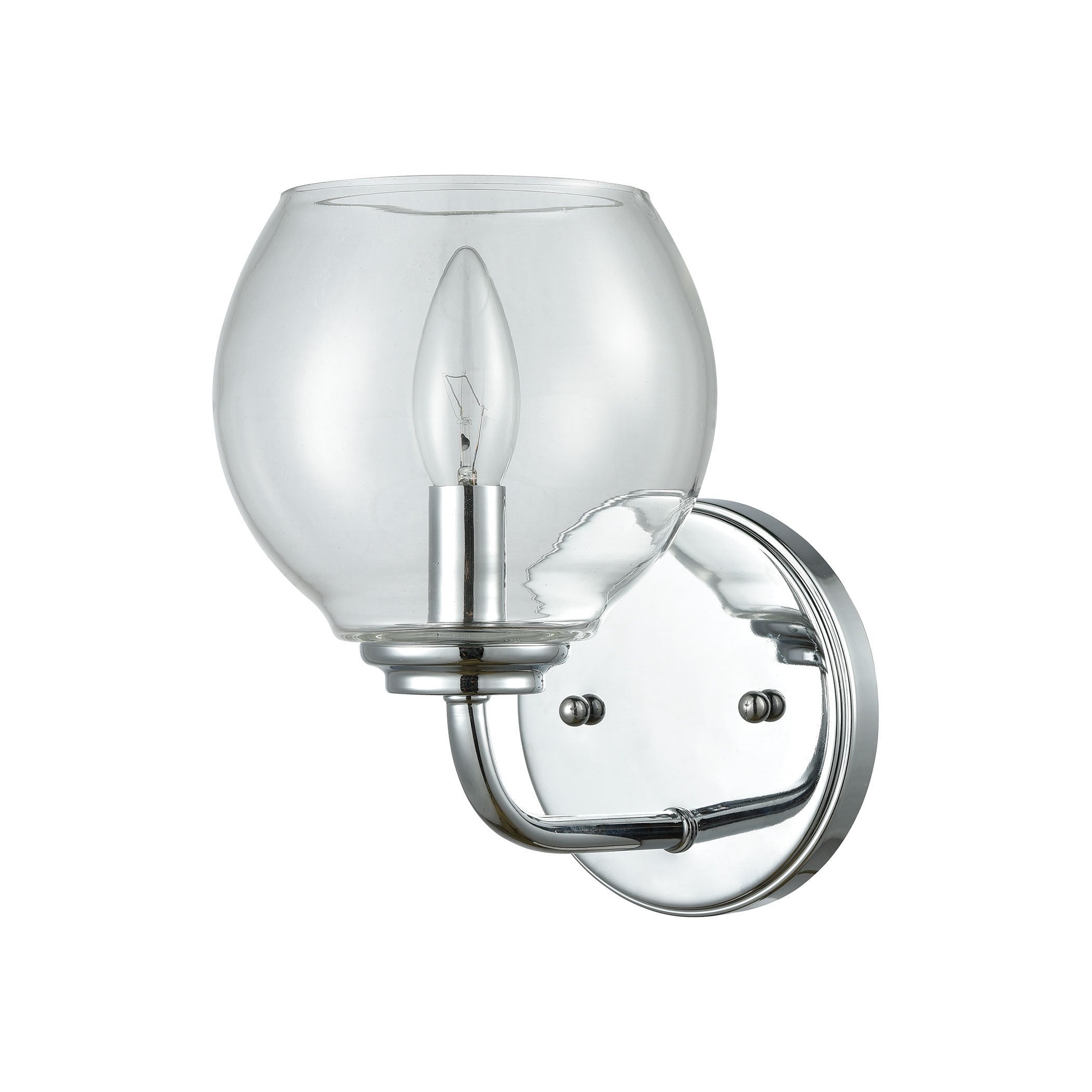 ELK Lighting 81360/1 Emory 1-Light Vanity Lamp in Polished Chrome with Clear Blown Glass