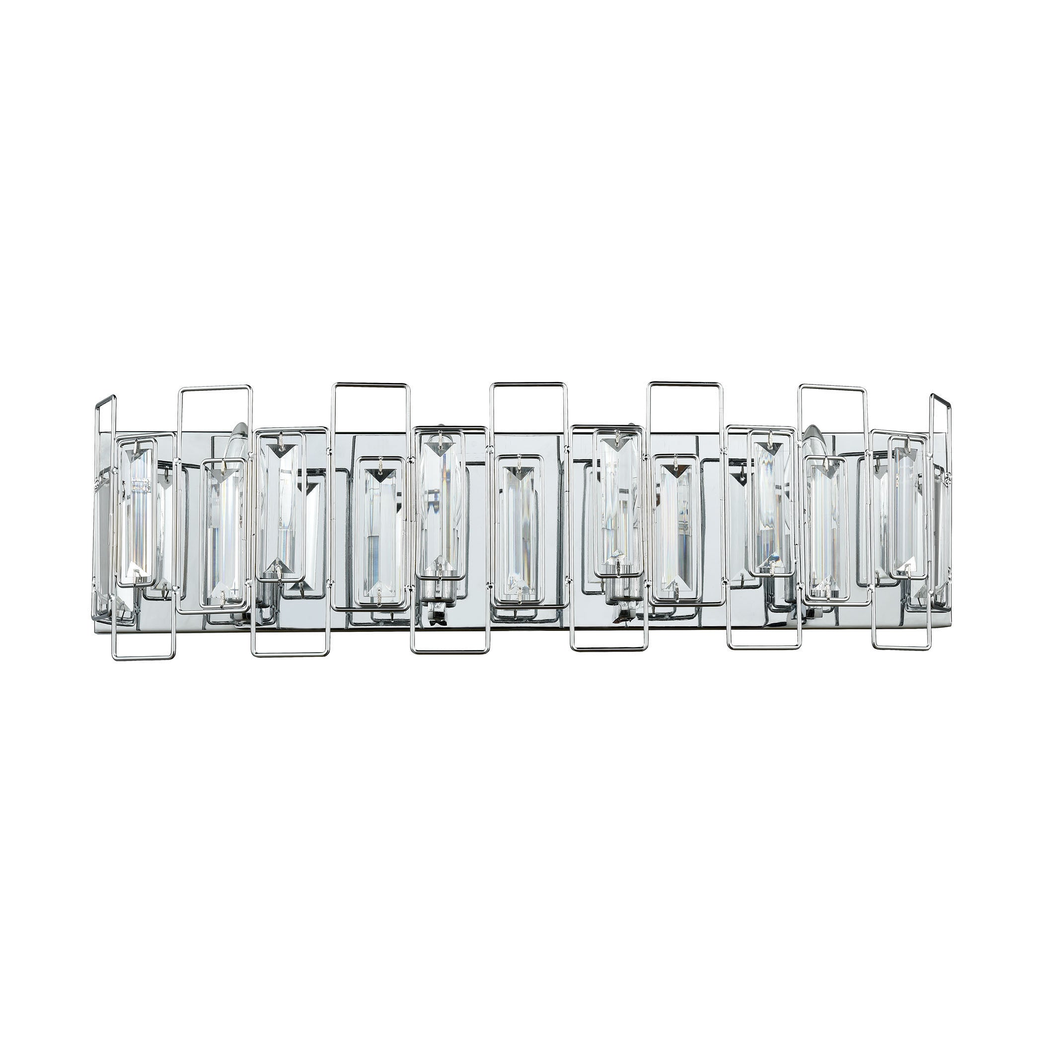 ELK Lighting 81372/4 Crosby 4-Light Vanity Sconce in Polished Chrome with Clear Crystal