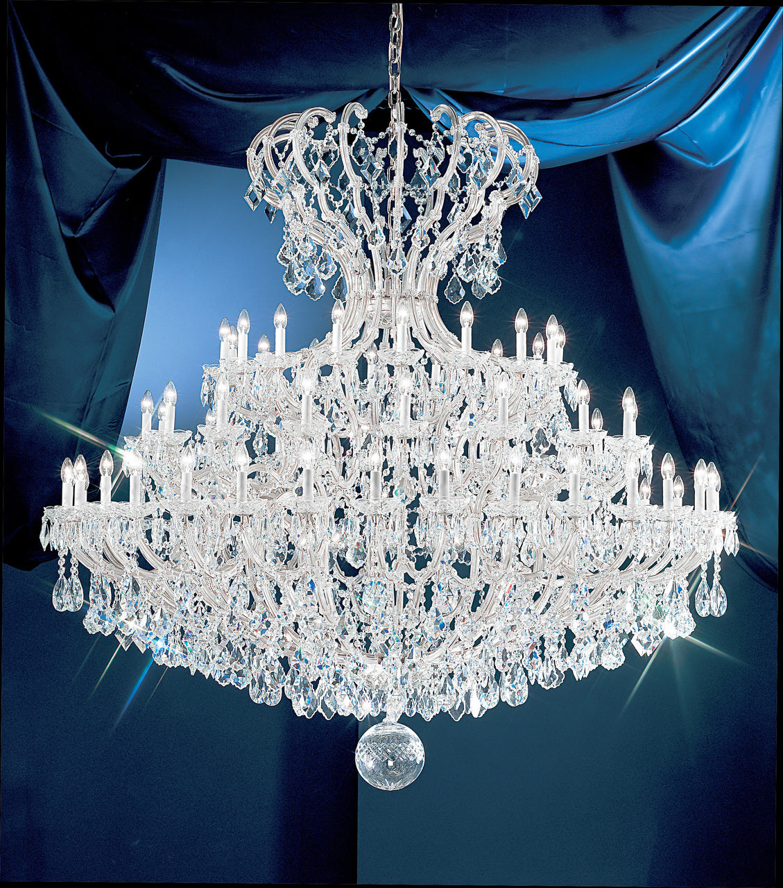 Classic Lighting 8149 CH C Maria Theresa Traditional Crystal Chandelier in Chrome (Imported from Italy)