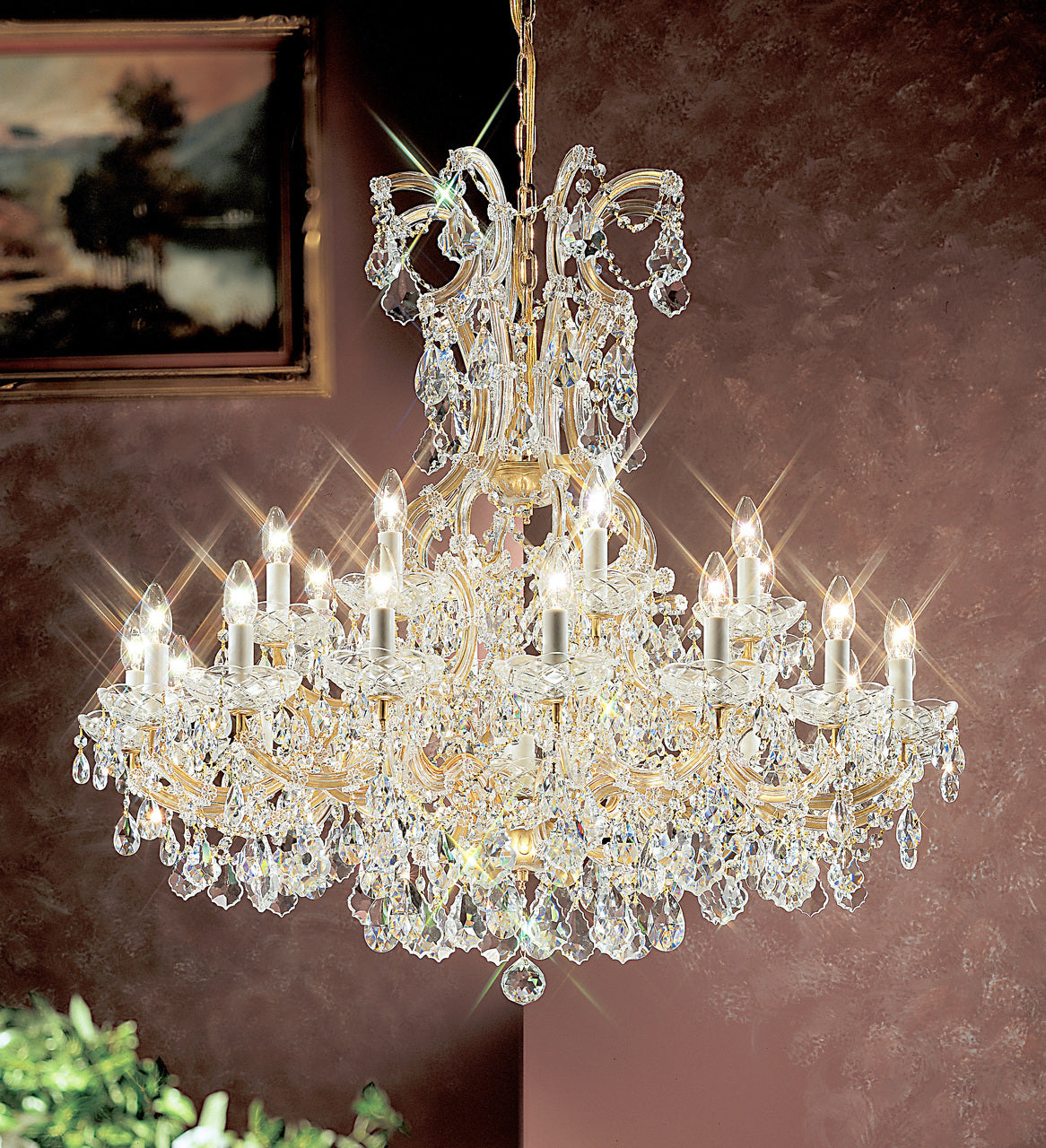 Classic Lighting 8159 OWG S Maria Theresa Traditional Crystal Chandelier in Olde World Gold (Imported from Italy)