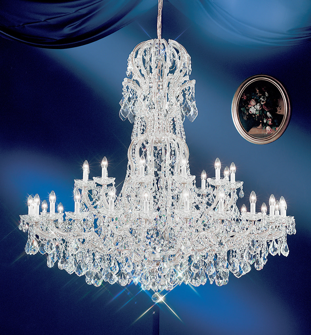 Classic Lighting 8166 CH C Maria Theresa Traditional Crystal Chandelier in Chrome (Imported from Italy)