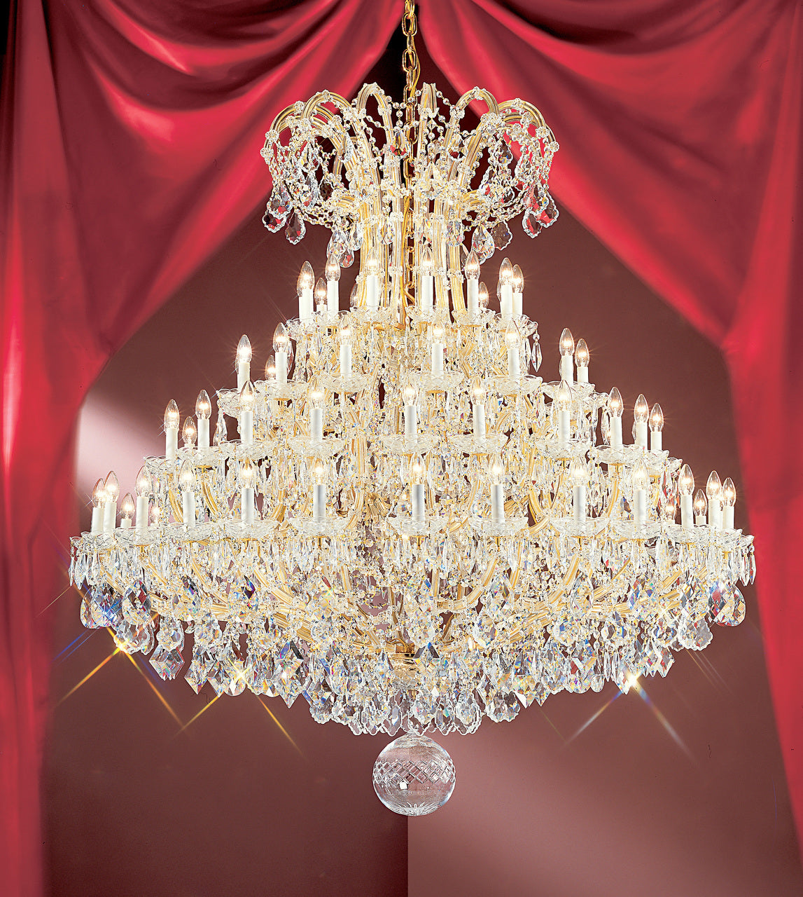Classic Lighting 8167 OWG C Maria Theresa Traditional Crystal Chandelier in Olde World Gold (Imported from Italy)