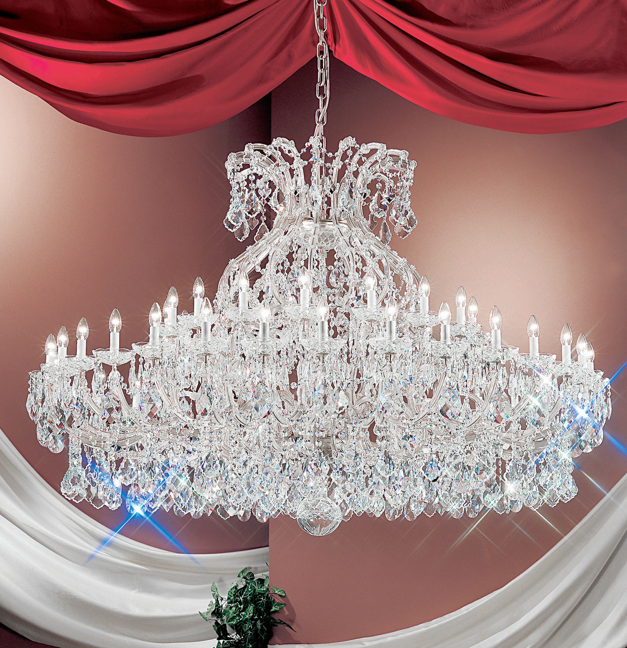 Classic Lighting 8168 CH C Maria Theresa Traditional Crystal Chandelier in Chrome (Imported from Italy)