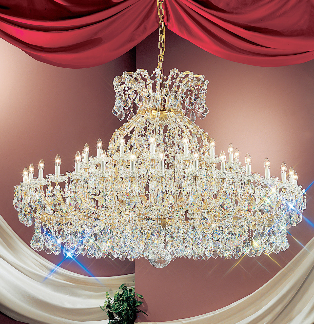 Classic Lighting 8168 OWG SC Maria Theresa Traditional Crystal Chandelier in Olde World Gold (Imported from Italy)