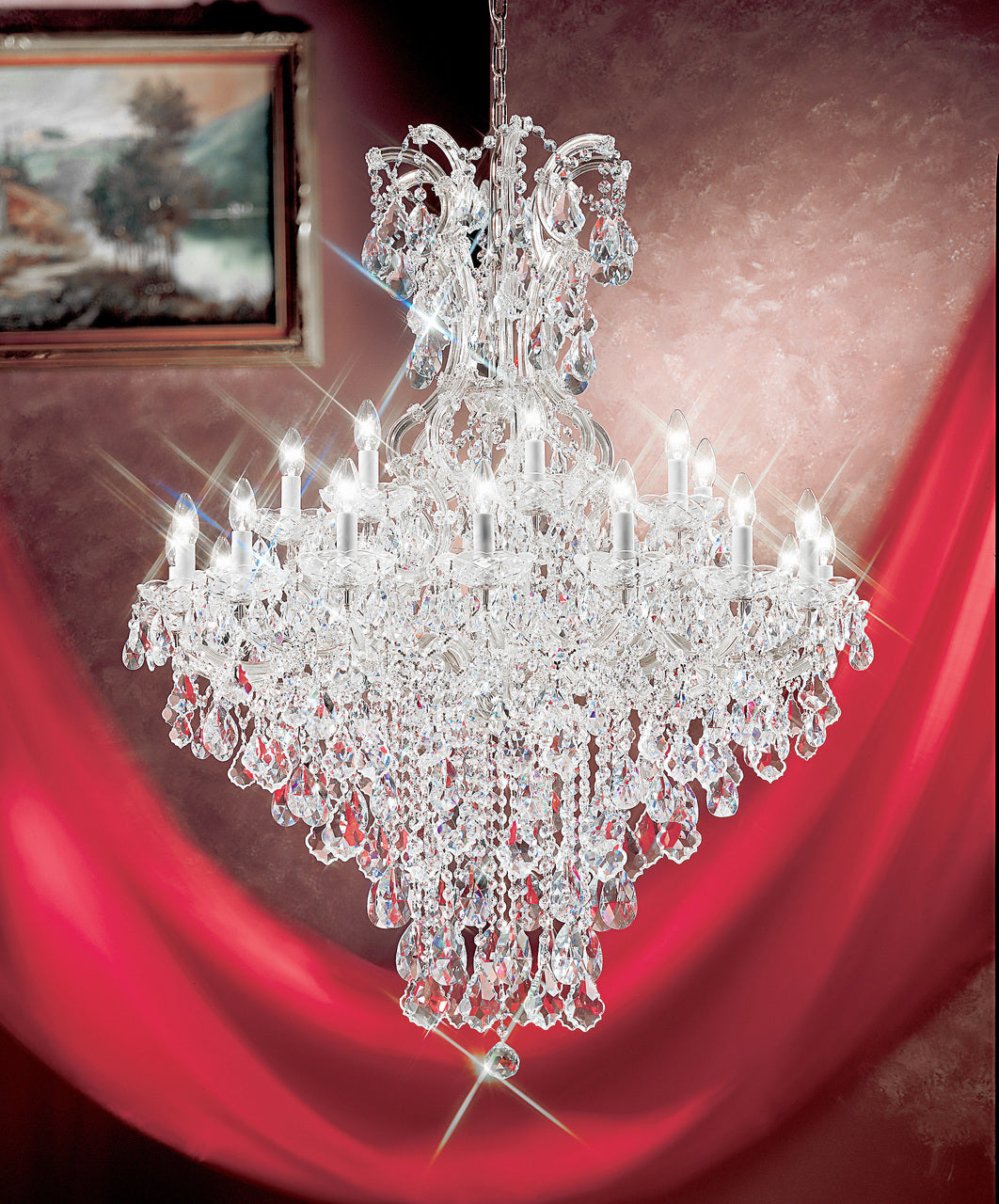Classic Lighting 8179 CH SC Maria Theresa Traditional Crystal Chandelier in Chrome (Imported from Italy)