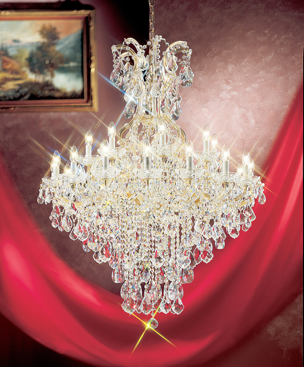 Classic Lighting 8179 OWG S Maria Theresa Traditional Crystal Chandelier in Olde World Gold (Imported from Italy)