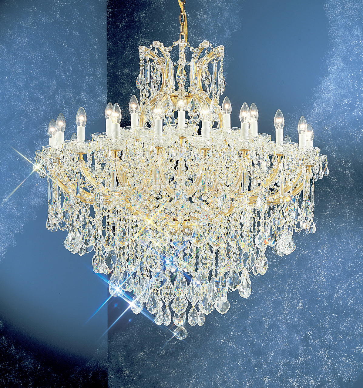 Classic Lighting 8180 OWG SC Maria Theresa Traditional Crystal Chandelier in Olde World Gold (Imported from Italy)