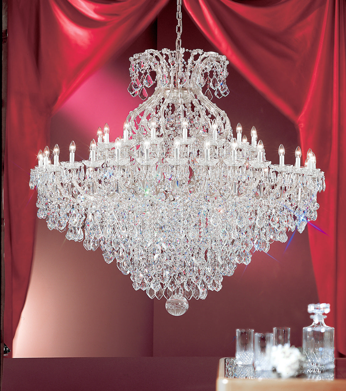 Classic Lighting 8188 CH C Maria Theresa Traditional Crystal Chandelier in Chrome (Imported from Italy)
