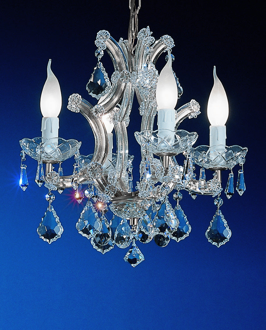Classic Lighting 8194 CH S Maria Theresa Traditional Crystal Mini Chandelier in Chrome (Imported from Italy)