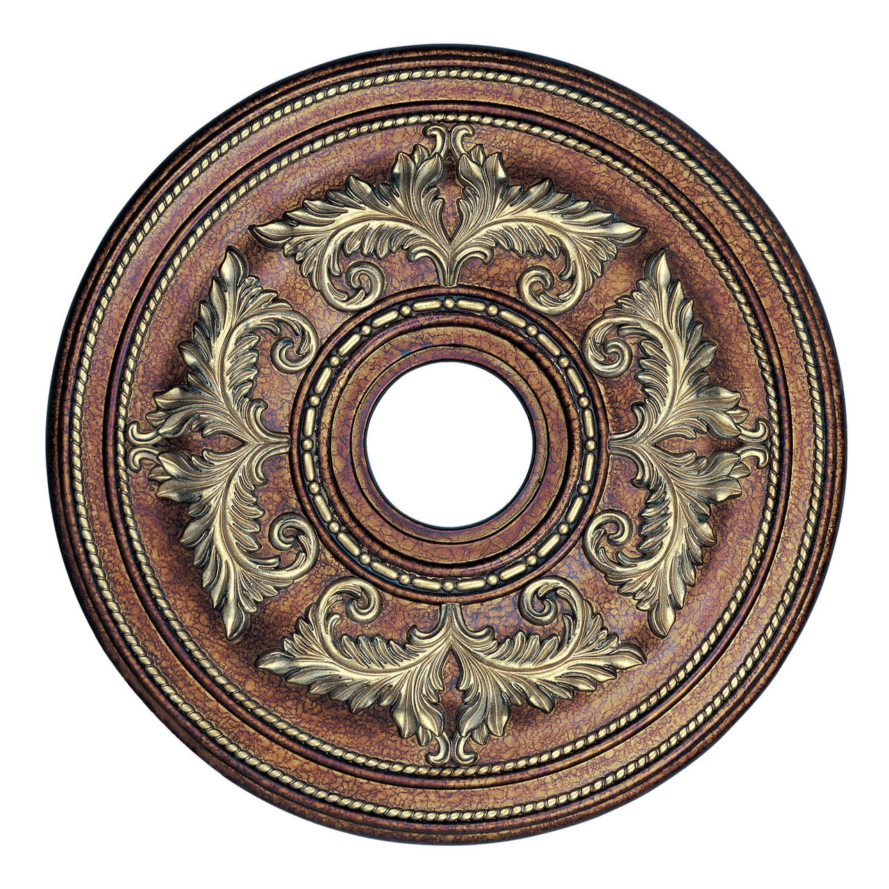 LIVEX Lighting 8200-64 Ceiling Medallion in Palacial Bronze with Gilded Accents
