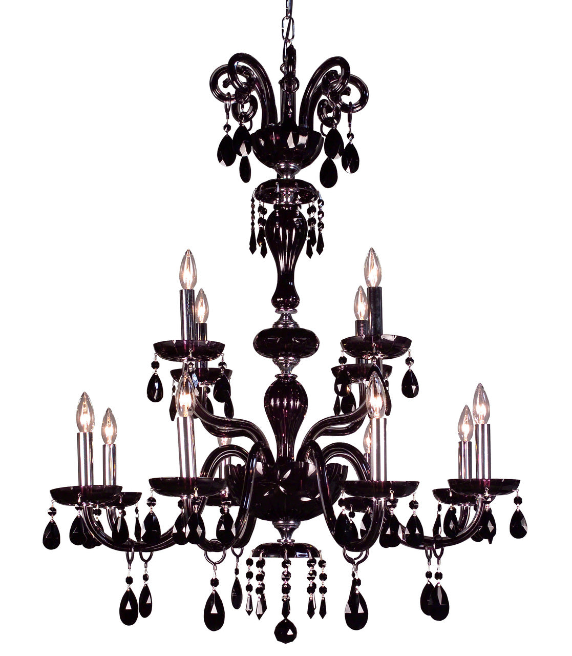 Classic Lighting 82008 SJT Monte Carlo Crystal Chandelier in Black (Imported from Spain)