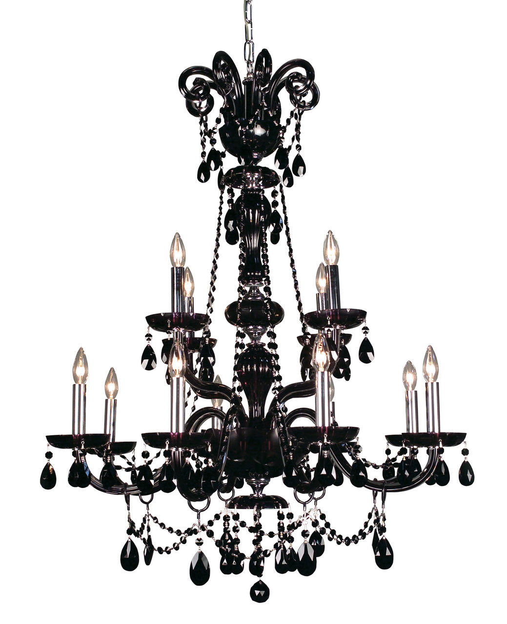 Classic Lighting 82018 SJT Monte Carlo Elite Crystal Chandelier in Black (Imported from Spain)