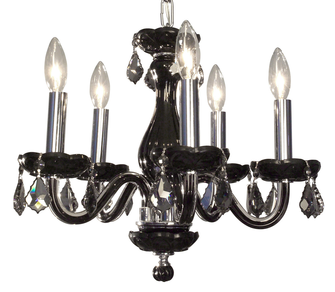Classic Lighting 82045 BLK SPR Monaco Crystal Chandelier in Black (Imported from Spain)