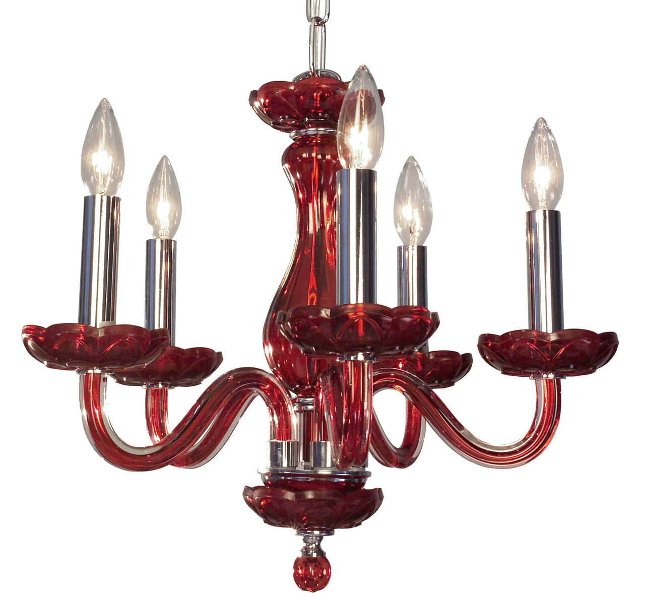 Classic Lighting 82045 RED BK Monaco Crystal Chandelier in Red (Imported from Spain)