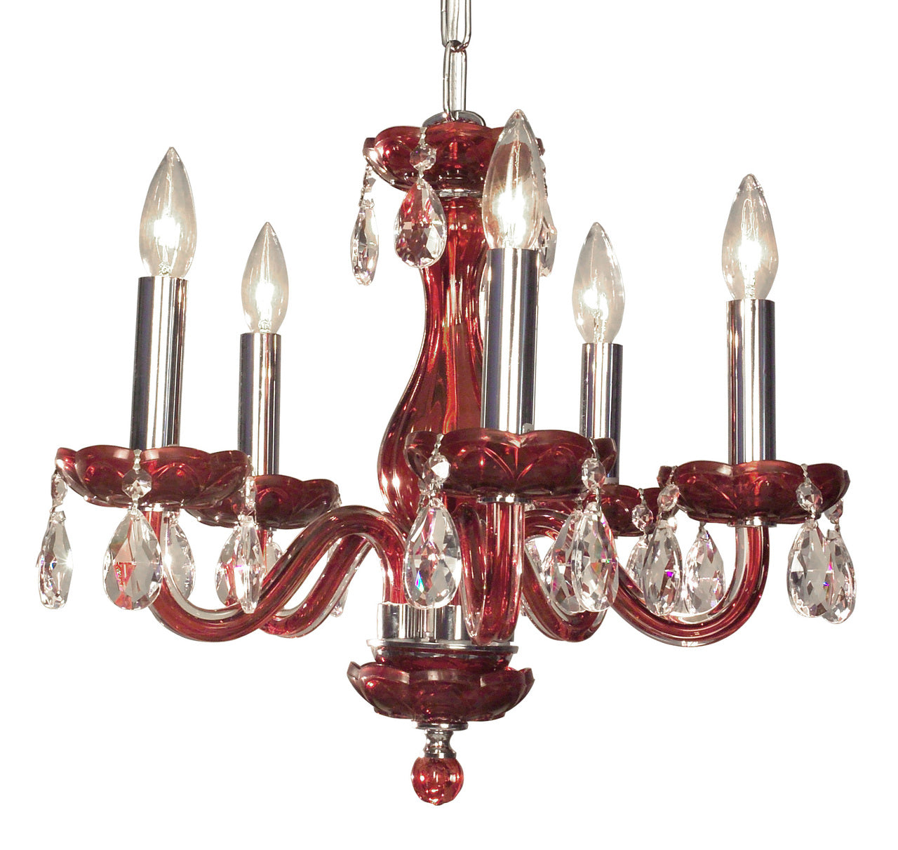 Classic Lighting 82045 RED CP Monaco Crystal Chandelier in Red (Imported from Spain)