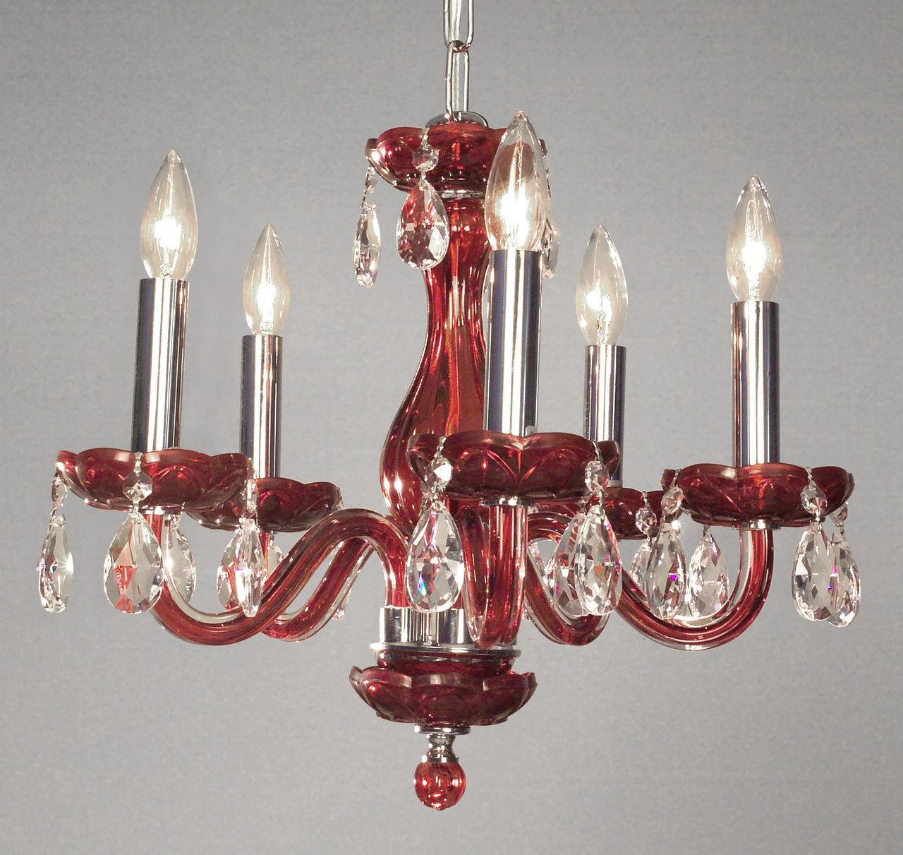 Classic Lighting 82045 RED CPPR Monaco Crystal Chandelier in Red (Imported from Spain)