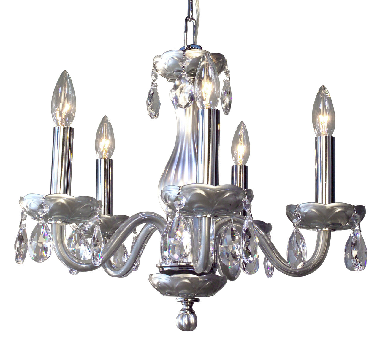 Classic Lighting 82045 SIL CPFR Monaco Crystal Chandelier in Silver (Imported from Spain)