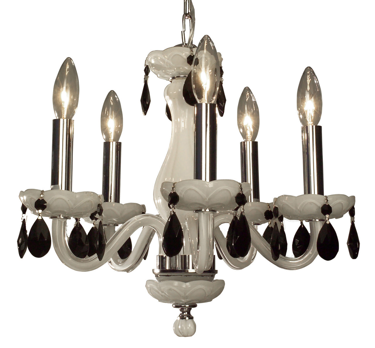 Classic Lighting 82045 WHT CBK Monaco Crystal Chandelier in White (Imported from Spain)