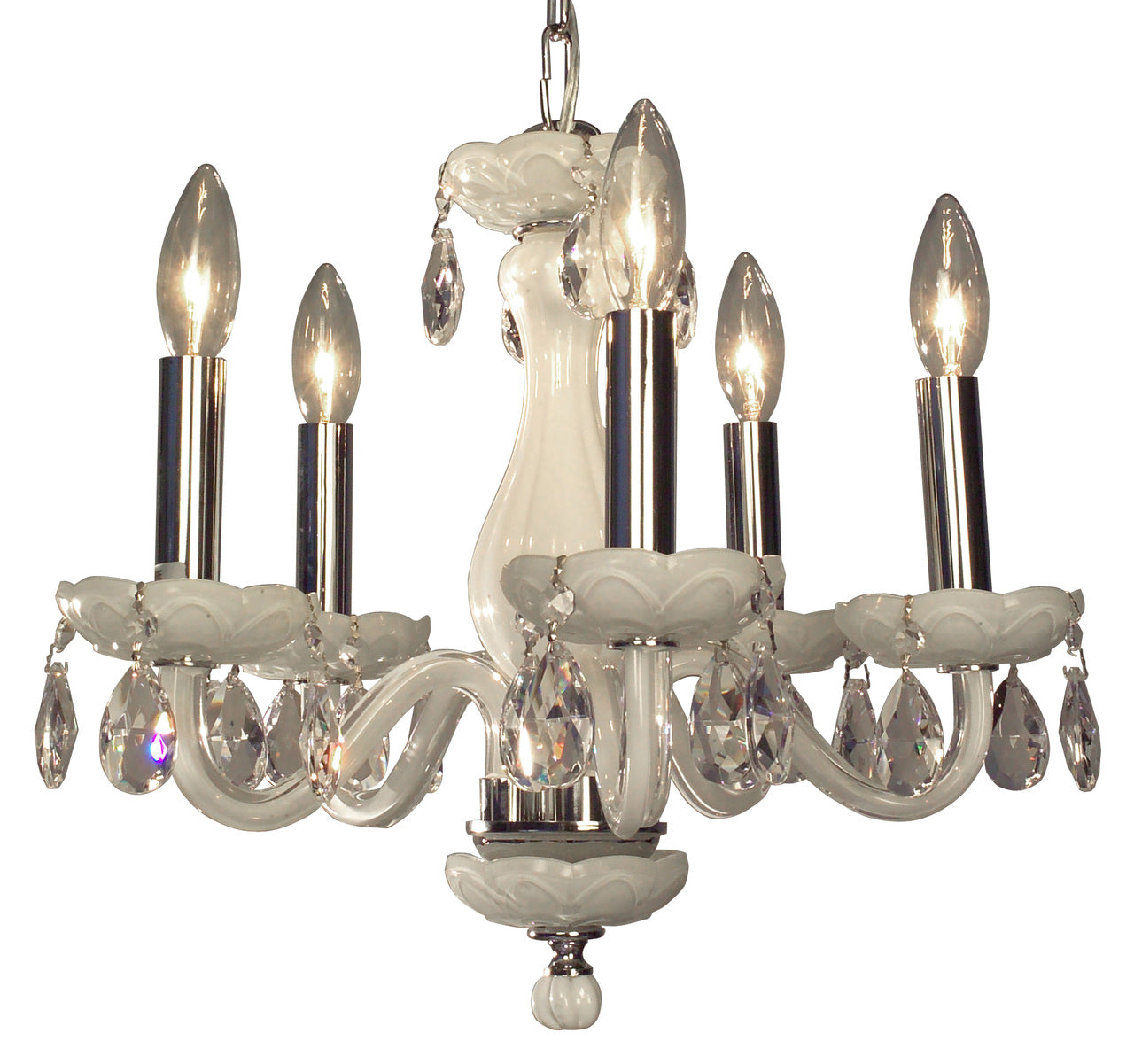 Classic Lighting 82045 WHT CP Monaco Crystal Chandelier in White (Imported from Spain)