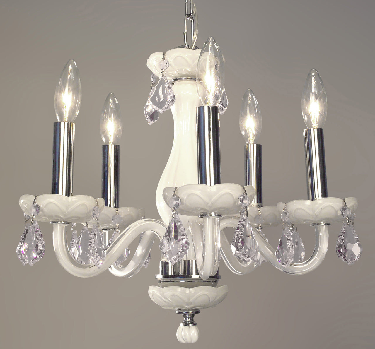 Classic Lighting 82045 WHT CPFR Monaco Crystal Chandelier in White (Imported from Spain)