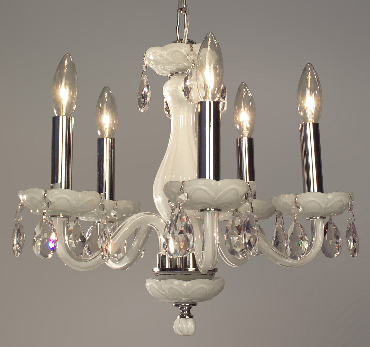 Classic Lighting 82045 WHT CPPR Monaco Crystal Chandelier in White (Imported from Spain)