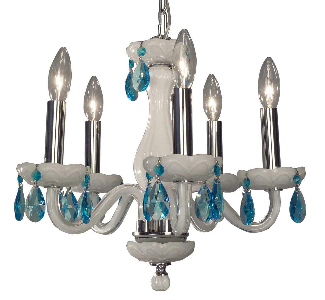 Classic Lighting 82045 WHT CSA Monaco Crystal Chandelier in White (Imported from Spain)
