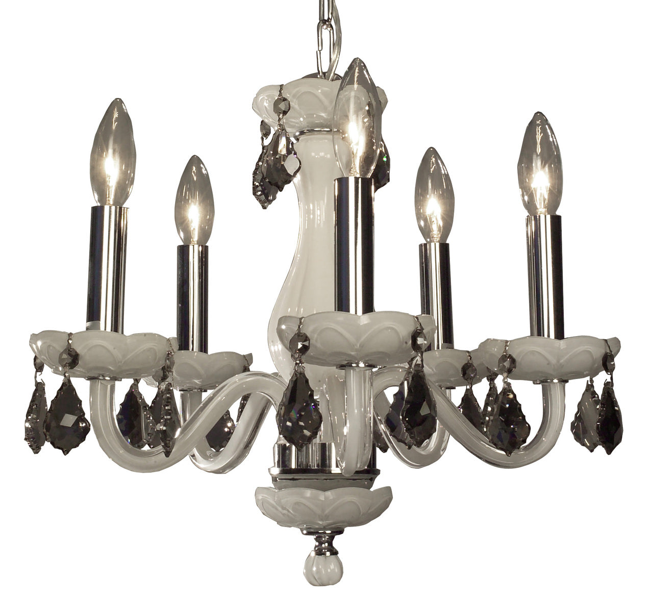 Classic Lighting 82045 WHT SMK Monaco Crystal Chandelier in White (Imported from Spain)