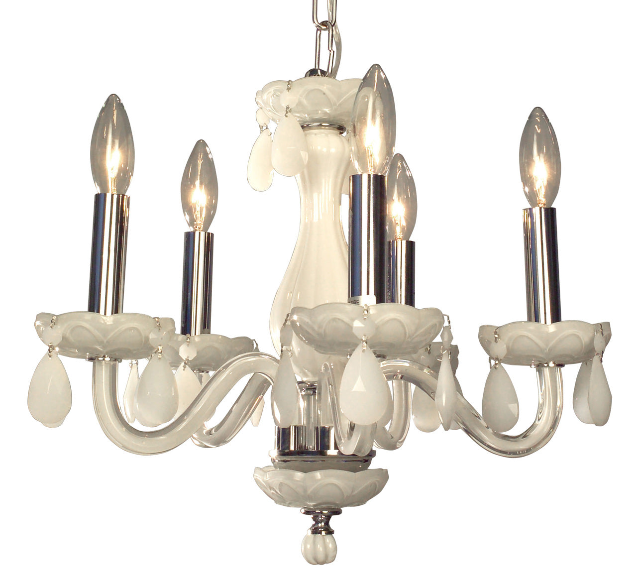 Classic Lighting 82045 WHT WH Monaco Crystal Chandelier in White (Imported from Spain)