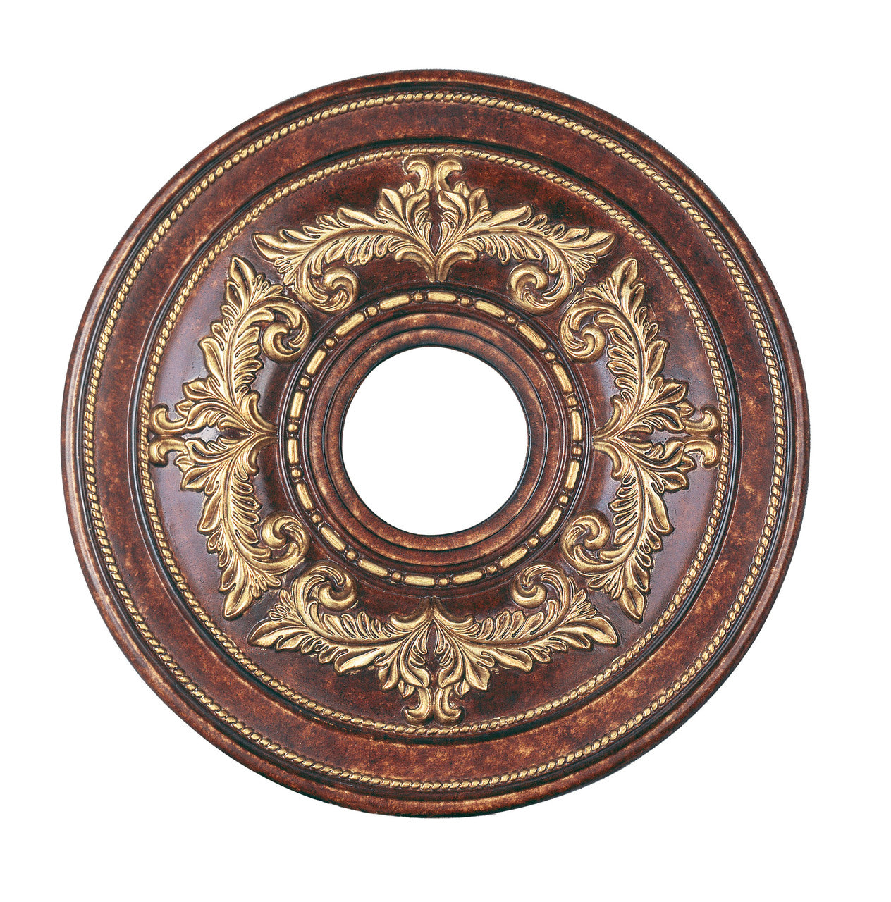 LIVEX Lighting 8205-63 Ceiling Medallion in Verona Bronze with Aged Gold Leaf Accents