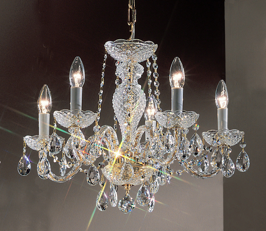 Classic Lighting 8205 GP I Monticello Crystal/Glass Chandelier in Gold
