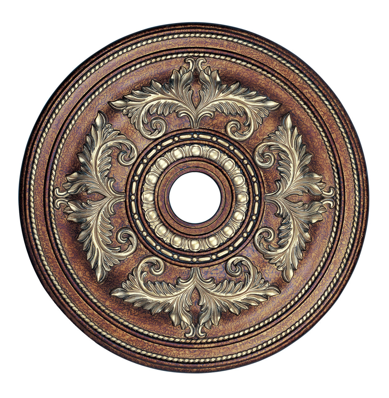 LIVEX Lighting 8210-64 Ceiling Medallion in Palacial Bronze with Gilded Accents