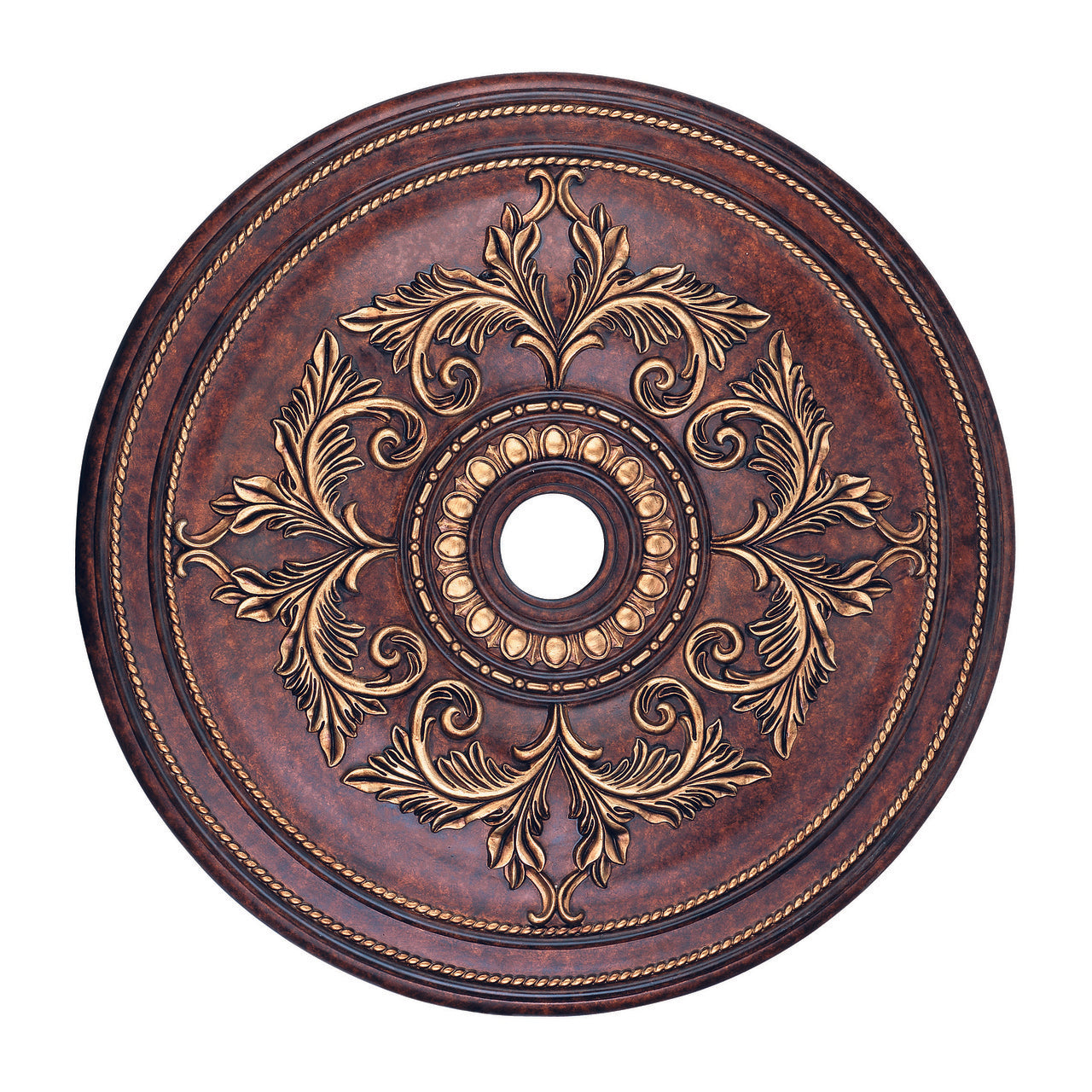 LIVEX Lighting 8211-63 Ceiling Medallion in Verona Bronze with Aged Gold Leaf Accents