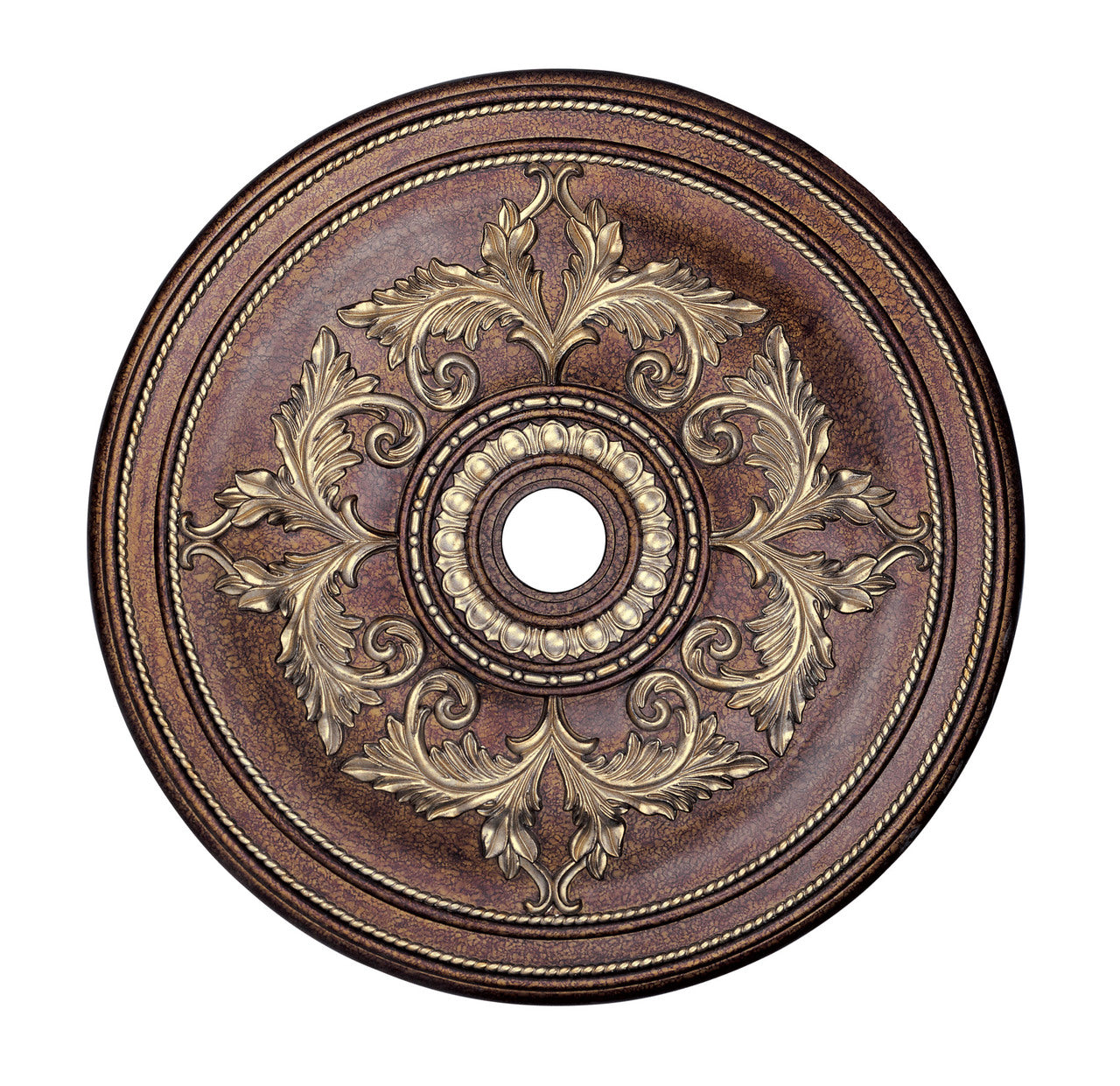 LIVEX Lighting 8211-64 Ceiling Medallion in Palacial Bronze with Gilded Accents