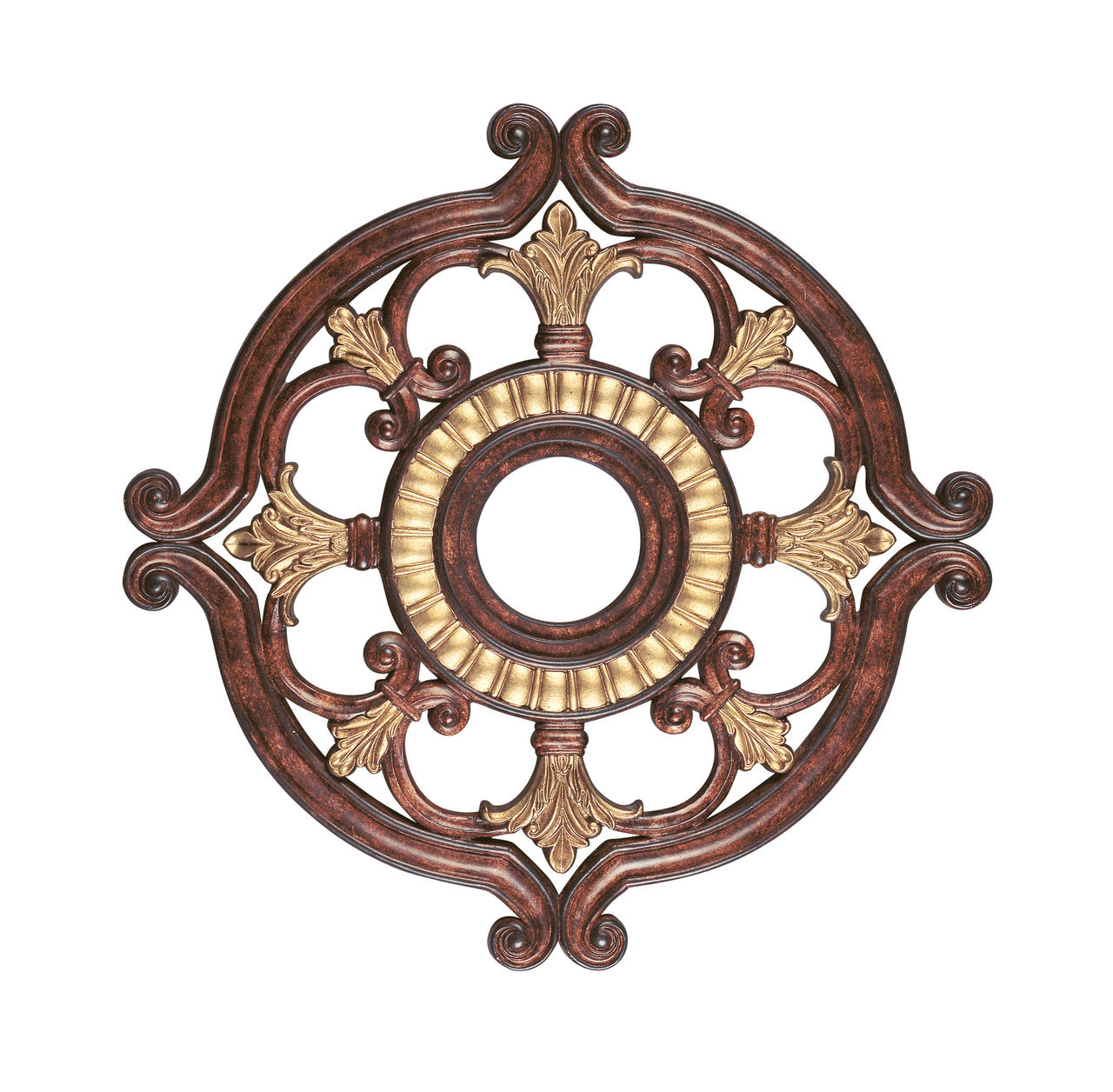 LIVEX Lighting 8216-63 Ceiling Medallion in Verona Bronze with Aged Gold Leaf Accents