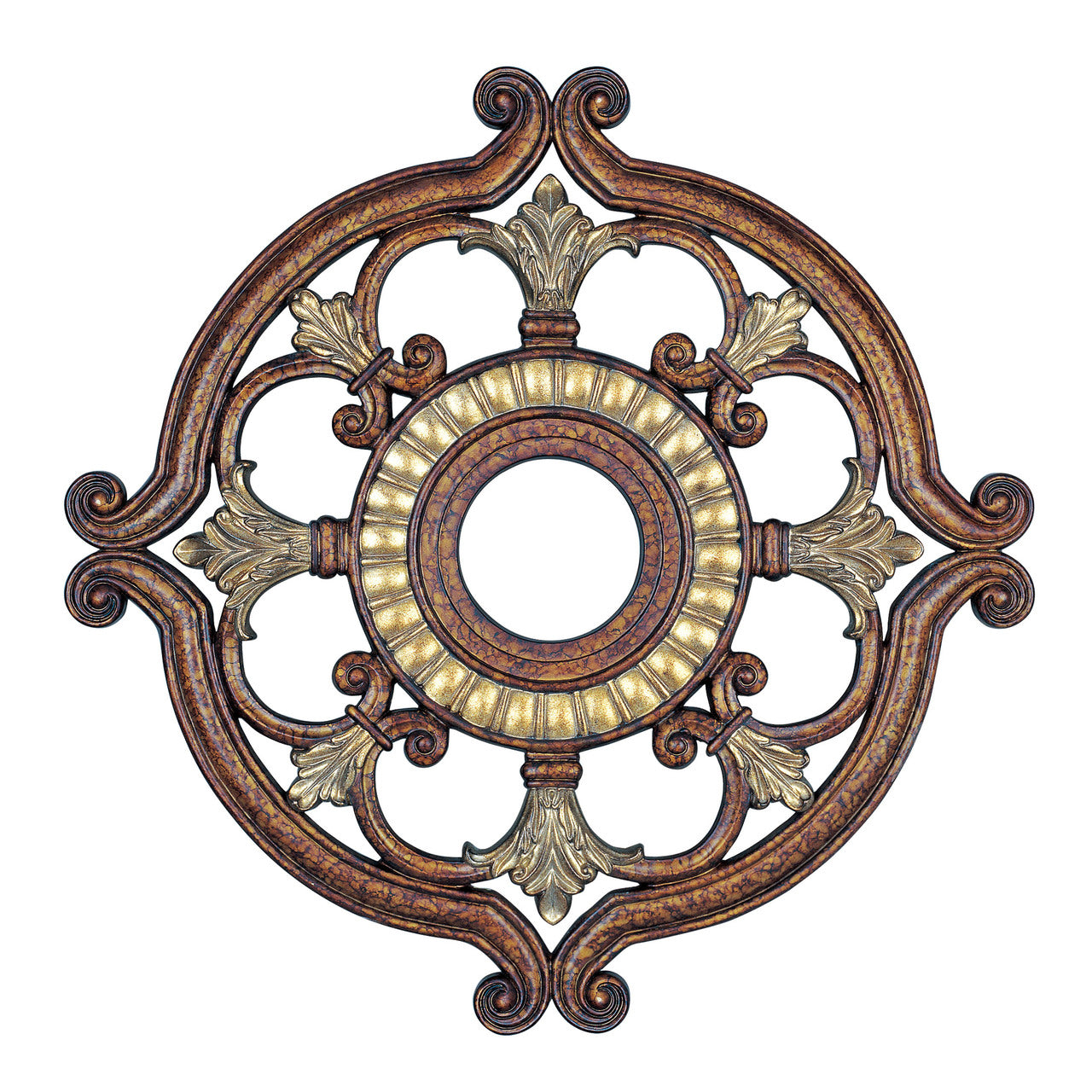 LIVEX Lighting 8216-64 Ceiling Medallion in Palacial Bronze with Gilded Accents