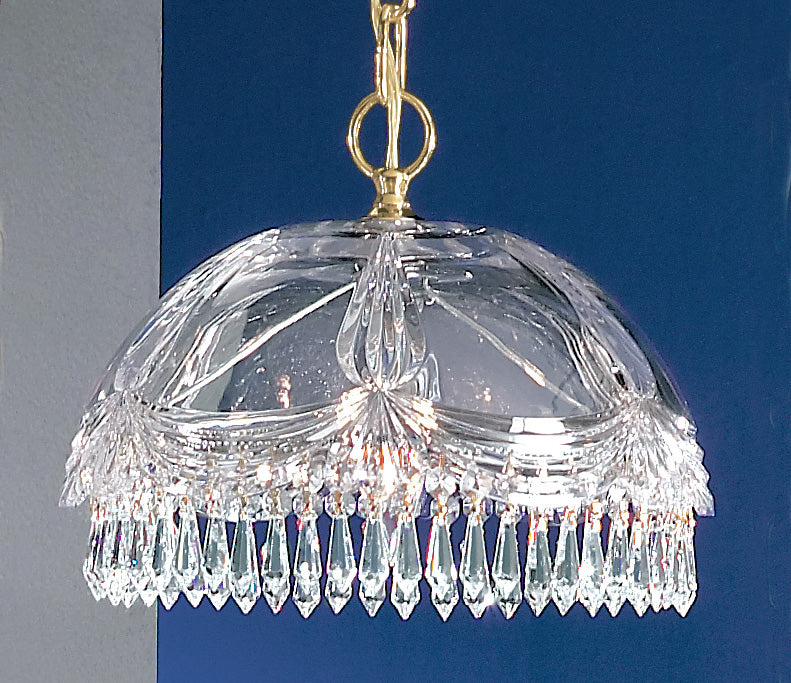 Classic Lighting 8221 G S Prague Crystal/Glass Pendant in 24k Gold (Imported from Spain)
