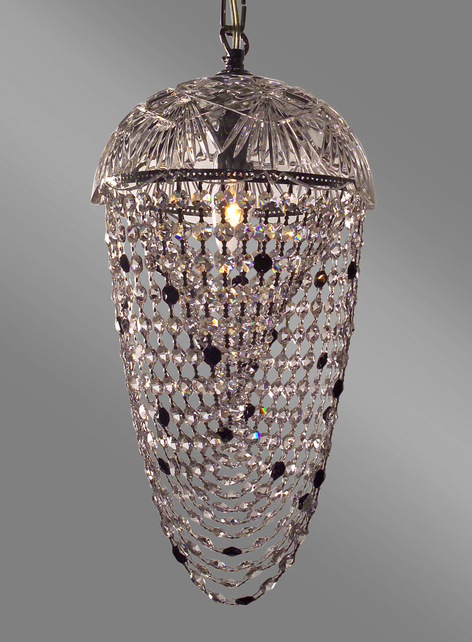Classic Lighting 8224 CH CPBK Prague Crystal/Glass Pendant in Chrome (Imported from Spain)