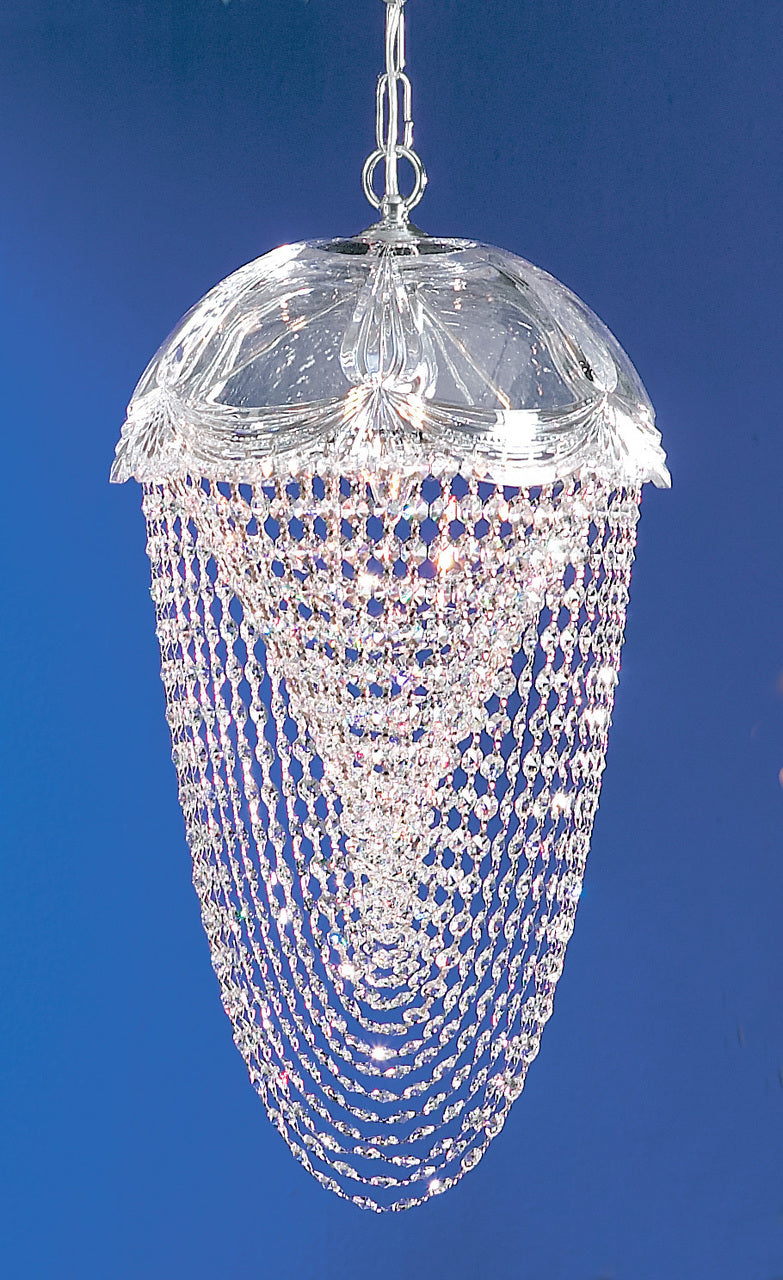 Classic Lighting 8224 CH CP Prague Crystal/Glass Pendant in Chrome (Imported from Spain)