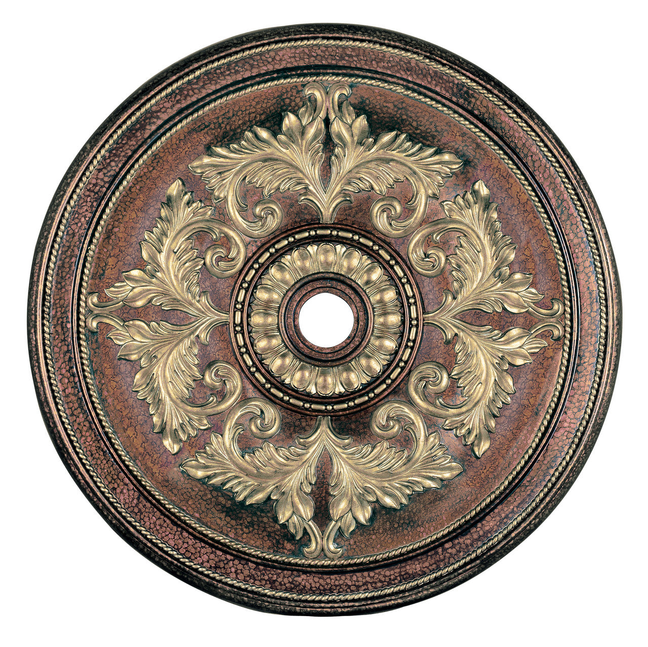 LIVEX Lighting 8228-64 Ceiling Medallion in Palacial Bronze with Gilded Accents