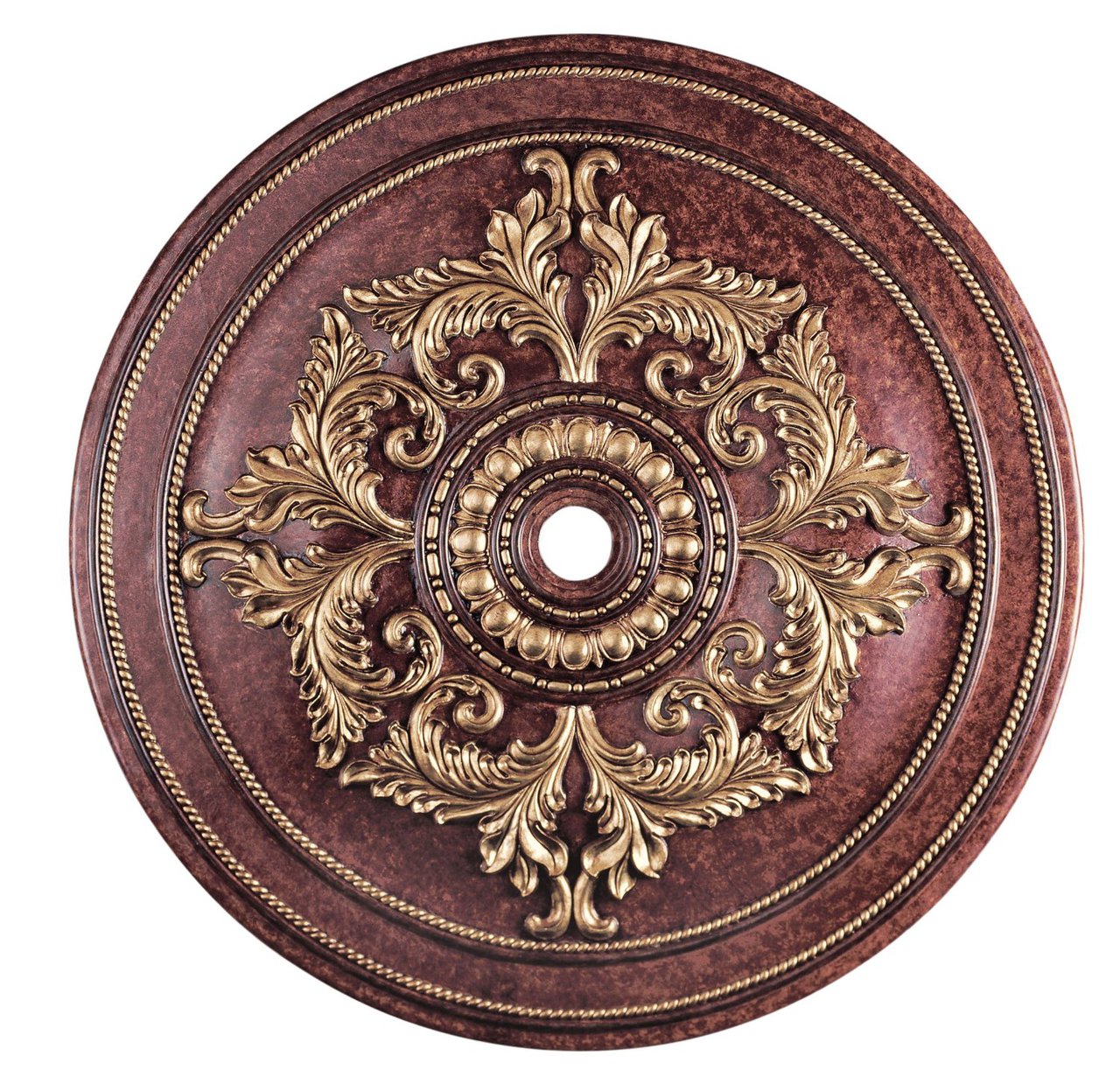 LIVEX Lighting 8229-63 Ceiling Medallion in Verona Bronze with Aged Gold Leaf Accents